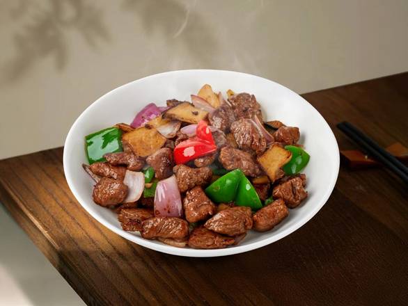 Stir-fry beef pleurotus eryngii / 杏鲍菇牛粒